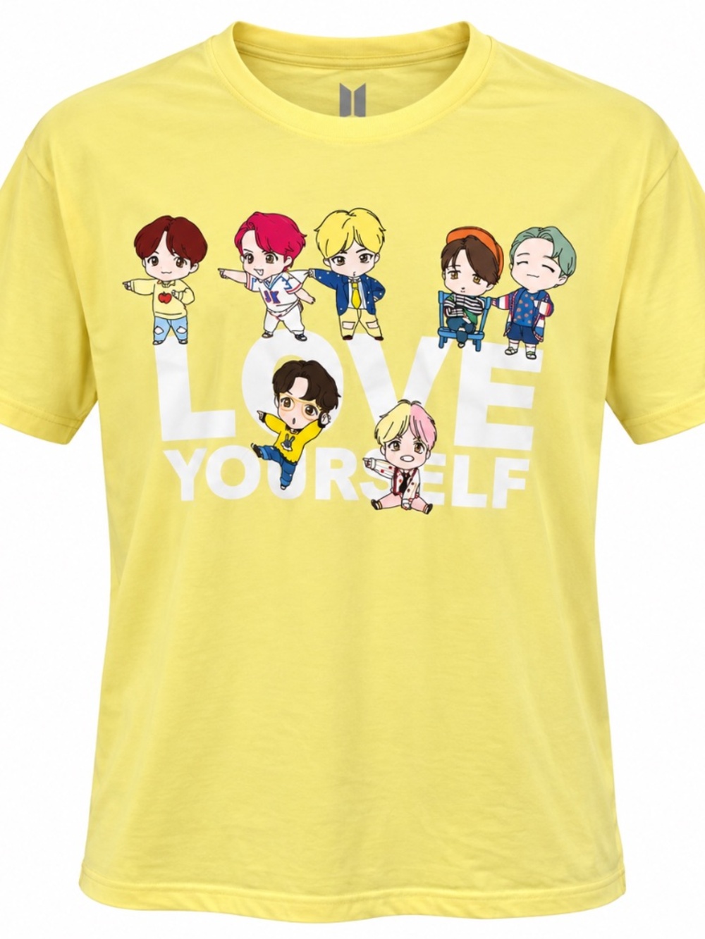 BTS Love Yourself Graphic Short Sleeve Tee XL Yellow